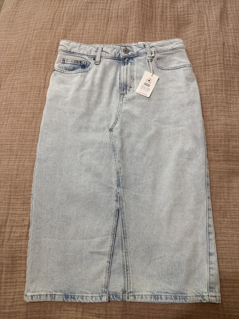 Lucky Brand Light Blue Denim Midi Skirt - Picture 1 of 5